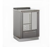 Poêle de Cuisine Greithwald Öko Power 60sf anthracite plaque vitreocéramique à droite au-dessus