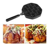 Poêle de cuisson en aluminium à 12 cavités poêle takoyaki induction poêle en fonte antiadhésive Takoyaki, poêle Takoyaki, plaque de cuisson à poignée Poêles gril