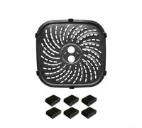 Poêle de rechange pour friteuse à air comprimé PowerXL pour Vortex Pro 6 QT Plaque en acier inoxydable émaillée non réactive pour surface Poignée amovible Comprend 6 (19,2 x 19,2 cm)