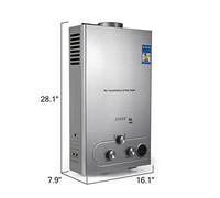 Poêle de Sauna Chauffe-Eau à Eau Naturelle liquéfiée 6L / 8L / 10L / 12L / 16L / 18L 36KW Chauffe-Thermostat Chauffe-Eau méthane gaz Douche Spa à Domicile, hôtel(16L)
