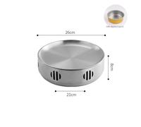Poêle d'isolation en acier inoxydable de style coréen,barbecue,gril,adapté à la maison,brasero commercial,camping - Type 26cm Silver