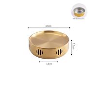 Poêle d'isolation en acier inoxydable de style coréen,barbecue,gril,adapté à la maison,brasero commercial,camping - Type 17cm Gold