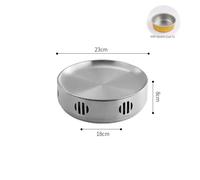 Poêle d'isolation en acier inoxydable de style coréen,barbecue,gril,adapté à la maison,brasero commercial,camping - Type 23cm Silver