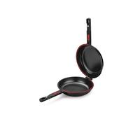BRA Dupla Premiere | Poêle Double à Omelette 24 cm, Noir, Fonte Aluminium avec Antiadhésif sans PFOA, Compatible Tous Feux Dont Induction