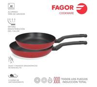 Poele Elan 3 Rouge Ø20 + 24cm Aluminium Extra Epais 3mm Fagor.