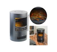 Poêle électrique - Carlo Milano - Mojave - 2000 W - Effet flamme 3D - Gris