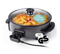 Poêle électrique GOURMETmaxx 1500 W noir métallisé 30 cm avec couvercle