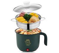 Poêle Électrique, Mini Hot Pot Electrique, Pot Chaud Électrique 1,8 Litre, Multicuiseur Antiadhésif Portable, Poêle à Soupe Rapide Portable, Marmite Electrique pour Bureau à Domicile, Dortoir