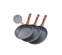 Poêle en Aluminium Lot de 3 32,5cm Surface de Cuisson Antiadhésive Gris