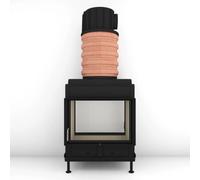 Poêle en faïence Brunner HKD 13 Tunnel + porte pivotante-pivotante plat 9 kW Accumulateur modulaire superposé MAS 440 ⌀ 180, Cadre de base noir