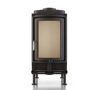 Poêle en faïence Brunner HKD 2.2 k porte tournante ronde 7 kW Cadre de base noir