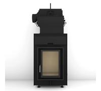 Poêle en faïence Brunner HKD 2.2 SK avec connection directe avec EOS easy AW 12 kW hydro Cadre noir