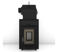 Poêle en faïence Brunner HKD 2.2 SK avec EOS easy AW DHT M avec connection directe 12 kW hydro Cadre de base noir