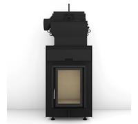 Poêle en faïence Brunner HKD 2.2 SK avec EOS easy AW (fonctionnement avec clapet 'moritz') 12 kW hydro Cadre de base noir