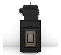 Poêle en faïence Brunner HKD 2.2 SK EAS DHT M avec fonctionnement par vanne Moritz 12 kW Hydro Cadre de base noir