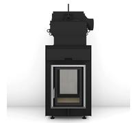 Poêle en faïence Brunner HKD 2.2 SK Tunnel avec EOS easy AW (fonctionnement avec clapet 'moritz') 12 kW hydro Anbaurahmen Edelstahl