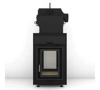 Poêle en faïence Brunner HKD 2.2 SK Tunnel avec raccordement direct avec EOS easy AW 12 kW hydro Cadre noir