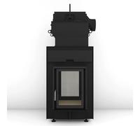 Poêle en faïence Brunner HKD 2.2 SK Tunnel EAS avec fonctionnement par vanne Moritz 12 kW Hydro Cadre de base noir
