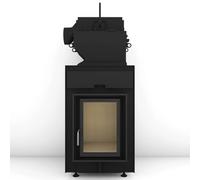 Poêle en faïence Brunner HKD 2.2 XL SK/h avec EOS easy AW (fonctionnement avec clapet 'moritz') 13 kW hydro Cadre noir