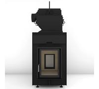 Poêle en faïence Brunner HKD 2.2 XL SK/h EAS DHT M avec fonctionnement par vanne Moritz 13 kW Hydro Cadre de base noir