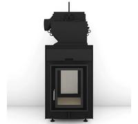 Poêle en faïence Brunner HKD 2.2 XL SK/h Tunnel avec raccordement direct avec EOS easy AW 13 kW hydro Cadre noir