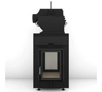 Poêle en faïence Brunner HKD 2.2 XL SK/h Tunnel avec raccordement direct avec EOS easy AW 13 kW hydro Cadre de base noir