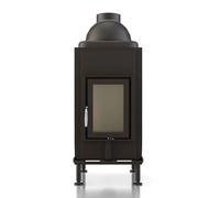 Poêle en faïence Brunner HKD 2.6 k porte tournante verre plat 7 kW Cadre noir