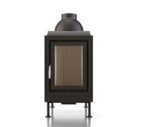 Poêle en faïence Brunner HKD 4.1 porte pivotante plat 11 kW Cadre de base noir