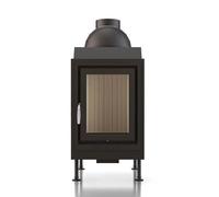 Poêle en faïence Brunner HKD 5.1 porte tournante verre plat 10 kW Module pour chaudière, Frontplatte Stahl, schwarz 48 x 83 cm
