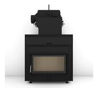 Poêle en faïence Brunner HKD 7 SK, EAS avec système de volets Moritz 12 kW Hydro Cadre de base noir