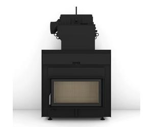 Poêle en faïence Brunner HKD 7 SK, EAS avec système de volets Moritz 12 kW Hydro Cadre de base noir