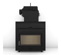 Poêle en faïence Brunner HKD 7 SK, EAS avec système de volets Moritz 12 kW Hydro Cadre noir