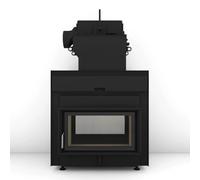 Poêle en faïence Brunner HKD 7 SK Tunnel EAS avec système de volets Moritz 12 kW Hydro Cadre noir