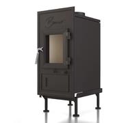 Poêle en faïence Brunner WF 33 (grille) simple vitrage 7 kW Plastron en fonte 83/48 cm