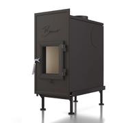Poêle en faïence Brunner WF 50 simple vitrage 9 kW Plastron en fonte 83/48 cm