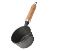 Poêle en Fer Portable Mini à Manche Bois, Cuisson Indirecte Multifonction | Noir, Format Compact Peu Encombrant, Usage pour Bougies et Pâtisserie, Accessoire Léger