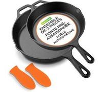 Poêle en Fonte - Nutrichef - 25 cm / 30 cm - Noir - antiadhésive Noir G