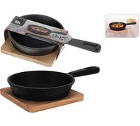 Poêle En Fonte Pour Apéritifs/Tapas Avec Base En Bambou 12CM