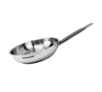 Fackelmann 686932 Poêle 28 cm en inox, Poêle de cuisson, Poêle tous feux, Poêle induction, Poêle sans PFAS, Manche inox, Manche riveté, Acier inoxydable 18/8, Gris, 28 x 5,5 cm