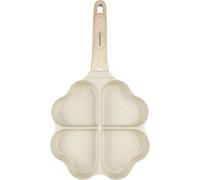 Poêle en marbre 4 en 1 en forme de cœur pour crêpes, œufs, pancakes 19x19cm BEIG