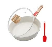 Poêle en pierre 24 cm avec couvercle, Antiadhésive Poêle à frire -Bleu | avec poignée amovible, sauteuse non toxique pour toutes les cuisinières, sans PFOA, anti-rayures