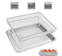 Poêle et panier pour friteuse à air comprimé Cuisinart Mini four 7 en 1 17L TOA-60 65 70 Grille-pain Four à convection 30,5 x 28,9 cm, panier en acier inoxydable, passe au lave-vaisselle