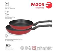 Poêle - Fagor - Elan 3 - Rouge - Aluminium extra épais 3mm - Anti-adhésif