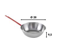 Garcima Poêle en fer poli 28 cm, Argent