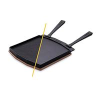 Poele fonte naturelle double-face Ooni, grill viande et plaque fonte plancha 2 en 1, poele grill et plancha fonte