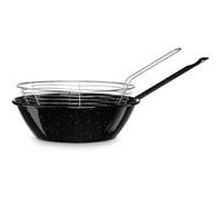 Poêle Friteuse avec Panier Induction 28 cm Acier Émaillé 4,3L Feu, Gaz, Four, Briebe, Levante, , Noir Noir G