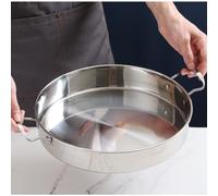 Poêle Friture Acier 201 Double Anse 28cm(28CM) | Acier 201 pour robuste, revêtement pour plasma adhérence, fond épais, nettoyage pour facile, 2.5L compact