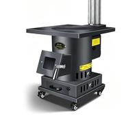 Poêle Gazéification Bois, Double Cuisiniere a Bois Charbon Roulettes | Combustion Secondaire Efficace, Revêtement Fonte Épais. pour Chauffage Intérieur, Cuisson et Rôtissage