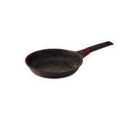 Baumalu - Poêle à Frire Granit Pro Céramique - Fonte d'Aluminium - Tous Feux dont Induction - Intérieur Revêtement Céramique Fusion Pro Effet Pierre Sans PFOA ni PFAS - Manche Amovible - Ø24cm - Noir