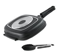 Poêle Grill à Induction Double Face, Revêtement Antiadhésif, Gril à induction PROFESSIONNEL avec fond en acier SUPER antiadhésif